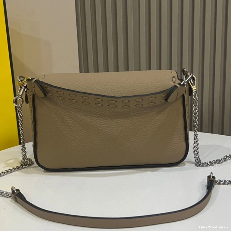 Cheap Cuoio Khaki In Mini Baguette Selleria Bag Romano Leather Fendi 0728